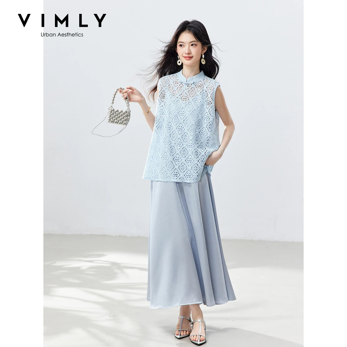 Slip Dress Satin - VIMLY Conjunto Feminino Elegante de Duas