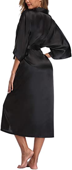 Roupão de cetim extra longo fe - Robe Silk Women avaliação e preço